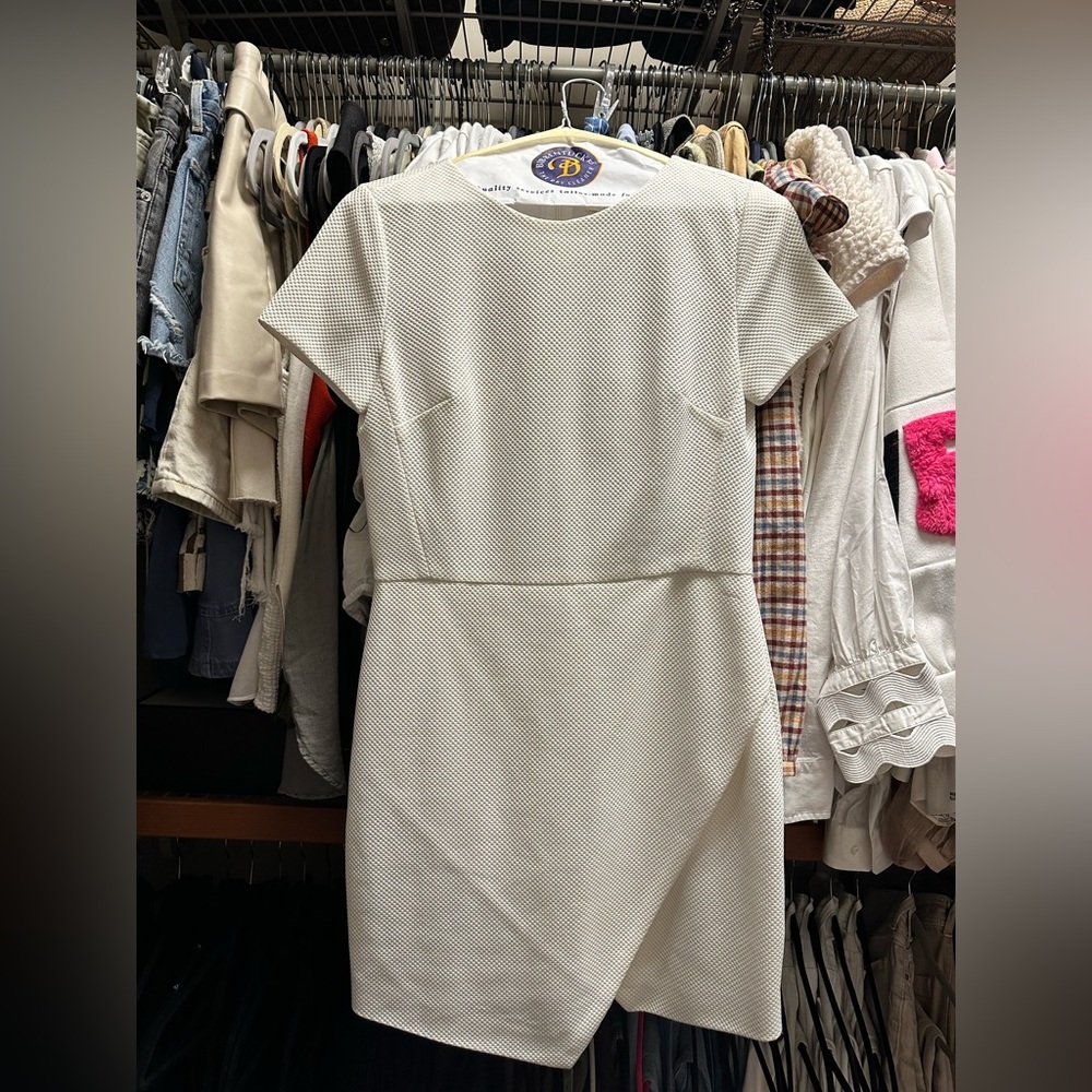 Miss love assymetrical white dresss